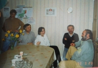 Marie Byron with her husband, son and two brothers, circa 1990