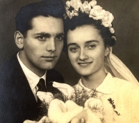 Wedding of the witness Marie Polívková and Bohumil Polívka on 11 January 1958