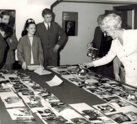 Jaroslav Javorský at an international conference as a helper and translator, late 1960s