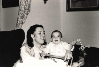 Marie M. Dufková with daughter Helena, 1988