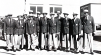 Družstvo basketbalistů Československa v olympijské vesnici v Římě v roce 1960