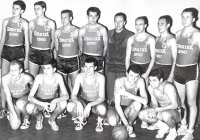 Zbrojovka Brno, sezóna 1963/64. Horní řada zleva: Cvrkal, Jan Bobrovský, Zdeněk Bobrovský, František Konvička, trenér Mrázek, Pokorný, Ňuchalík, Vladimír Pištělák. Spodní řada zleva: Dubš, Jambor, V. Konvička, Konečný, Vlk 
