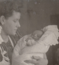 Helena Salfická with her mother Františka, née Holubová, České Budějovice, 1944.