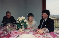 Photos from the wedding, witness is on the left, 1995