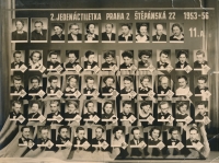 Jan Startl in the graduation photoboard, 1956