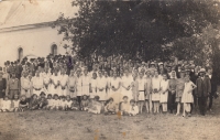 Parishioners of the Evangelical Church, Kosino, before World War II