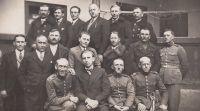 Representation of the Czechoslovak state in Podkarpatska Rus, the father of the witness is standing in the second row, fourth from the left