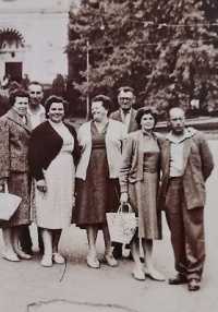 Anna Grillová (second right) with her husband Václav Grill on holidays