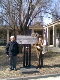 On the guard of honour at the memorial in Olšany