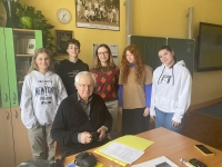 Přemysl Hněvkovský with the student team in the project Stories of our neighbours, 2022