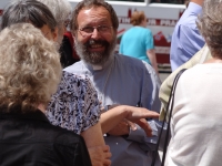 Petr Bubeníček with parishioners