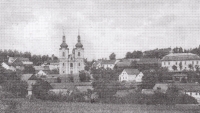 Skoky u Žlutic, kde pamětnice strávila značnou část života, foto před rokem 1960