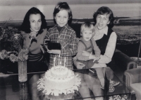 Witness (right) with daughter Vlasta and grandchildren, 1970s