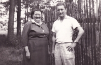 Vilém Vogt with his mother, 1966