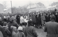 Oldřich Vít in the procession in front of the priests (in black robe)