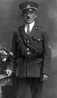 Olga Jaroňová's father Josef Niesner (born 1896) in the uniform of the Czechoslovak financial guard, 1920s