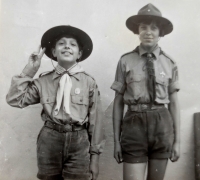 Daughter Irena and son Jiří in scout uniforms in 1969