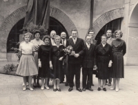 Josef Lexa (centre) at graduation with his family, Prague 1960