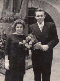 Josef Lexa with his future wife Anna Rybová at graduation, Prague, 1960