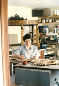 Preparation for gilding - workshop in Oakland (USA), 1988