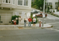 Protest k 21. výročí ruské okupace Československa, San Francisco, 1989