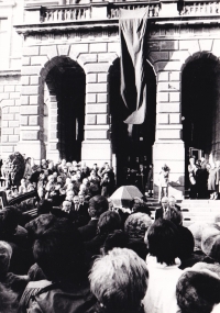 Pohřeb Jaroslava Seiferta v Praze, leden 1986