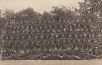 František Chládek at the army, third row from the bottom, fifth from the right