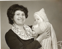 With daughter Eliška, 1978