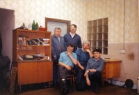 Ladislav Jaworek (back left) with colleagues, Karviná, 1990s