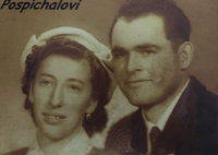 Brother Josef Pospíchal with his newlywed wife, Rakovník, mid-1950s