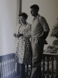 With her husband Miroslav Forman