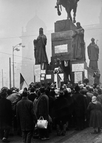 Leden 1969, Václavské náměstí po upálení Jana Palacha