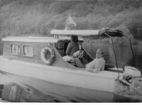 Miroslav Martínek boating with his wife