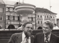 Chemist Jaroslav Kuncíř (left) and Kamil Hloušek, Kolín, 1998