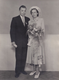 The newlywed Jiráneks, 24 June 1950