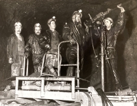 Witness (middle) at work in the coal mines in Most, undated