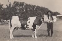 Otec na Slovácké zemědělské výstavě, Uherské Hradiště, 1945