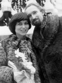 Alena and Jan Rajlichs' wedding at the New Town Hall in Brno, December 1984, photographed by Jan's uncle Roman Skalický Sr