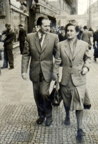 Božena Rajlichová, née Skalická, and Jan Rajlich shortly before (or after) their wedding, Prague, circa 1948