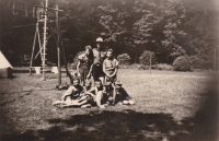 At the camp near Potštejn in 1949, Karel made a scout vow, in the picture in the bottom row, the second from the right.