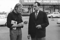 Witness (left) during the May Day celebrations in Mladá Boleslav, ca. 1977