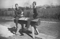 Eduard Líhař (left) at the military service, Podbořany, September 1964