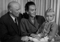 Radomír Kos with his parents, 1949