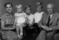 The Kos family in Czechoslovakia, second from the right, 1955