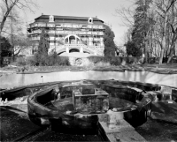 Reconstruction of the theatre turntable stage in Krumlov, photo by Bohuslava Maříková, 1980s.