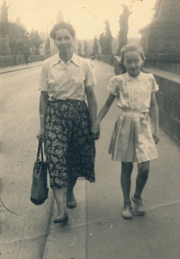 With mother Emílie Vyleťalová, circa 1953