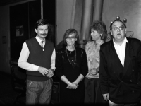 After Marta Kubišová's concert (second from the left, next to Jiří Vlach), in DK ROH in Č. Budějovice, photo by Bohuslava Maříková, April 1990