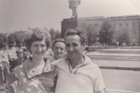 Olena's mother at a demonstration, 1980.