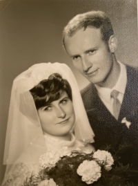 Zdenka with her husband Kamil Bystrický, wedding photo