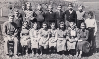 Učitelem v Hartmanicích, jeho první třída, 1952